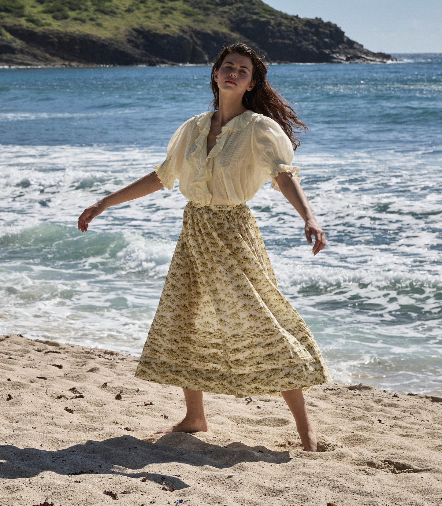 MARCIE SKIRT -- CITRON ROSIER FLORAL